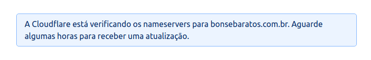 Aguardando propagação dos nameservers